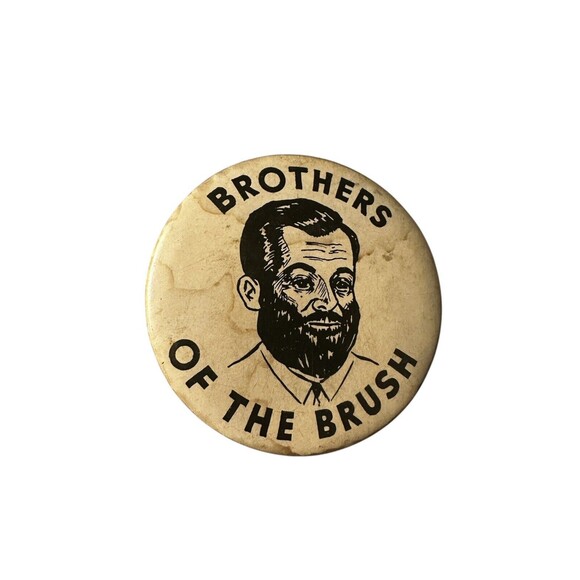 Vintage 1955 “Brothers of the Brush” Pinback Button BENCO Trading Co. NY RARE - Picture 1 of 2